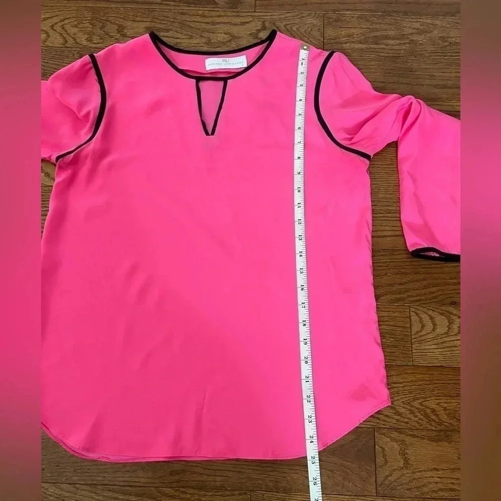 Amanda Richard Blouse 👚 100 % Silk Sz M - Picture 5 of 7